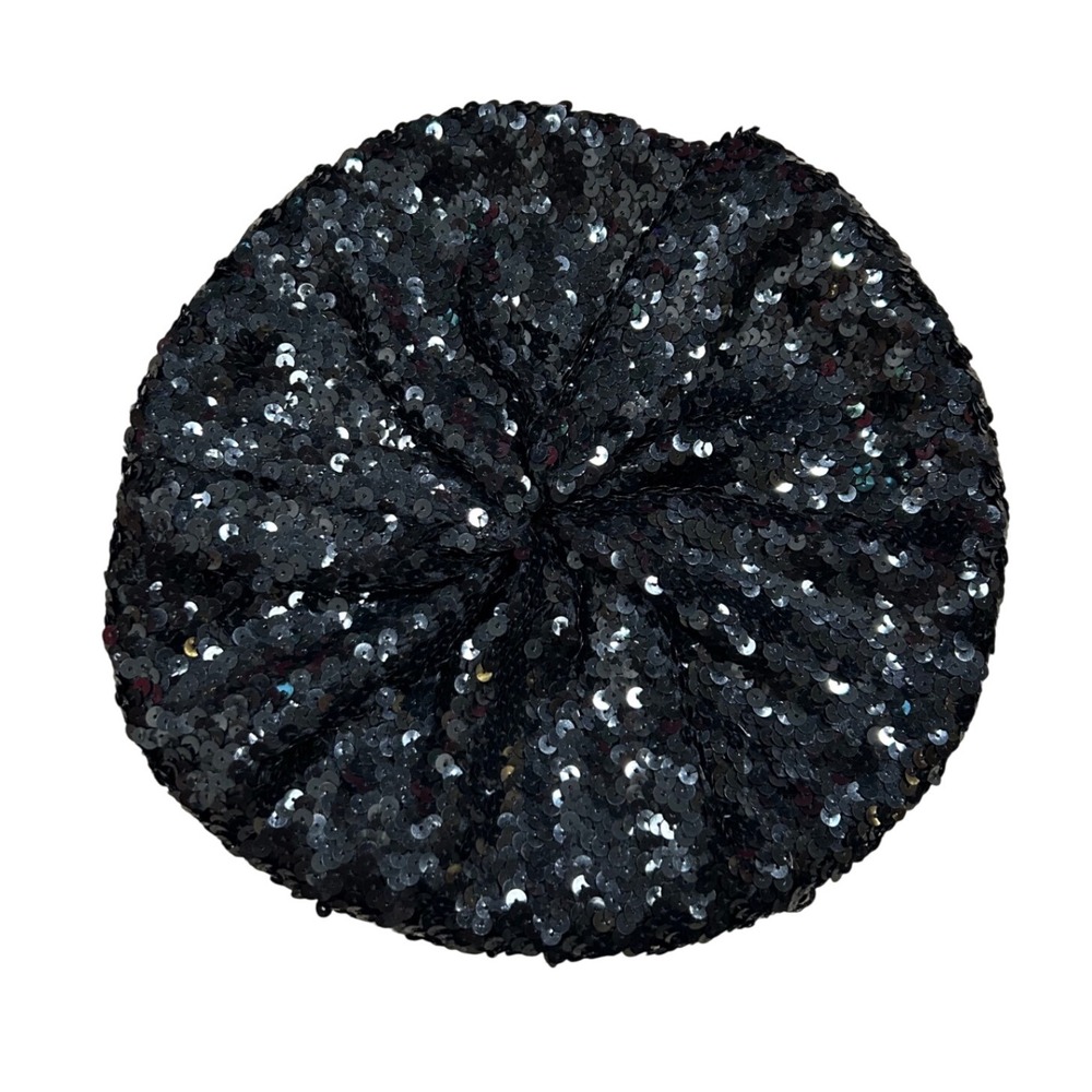 Y2K Mossimo Black Sequin Beret‎ Hat Glam Sparkly Party Fashion Accessory